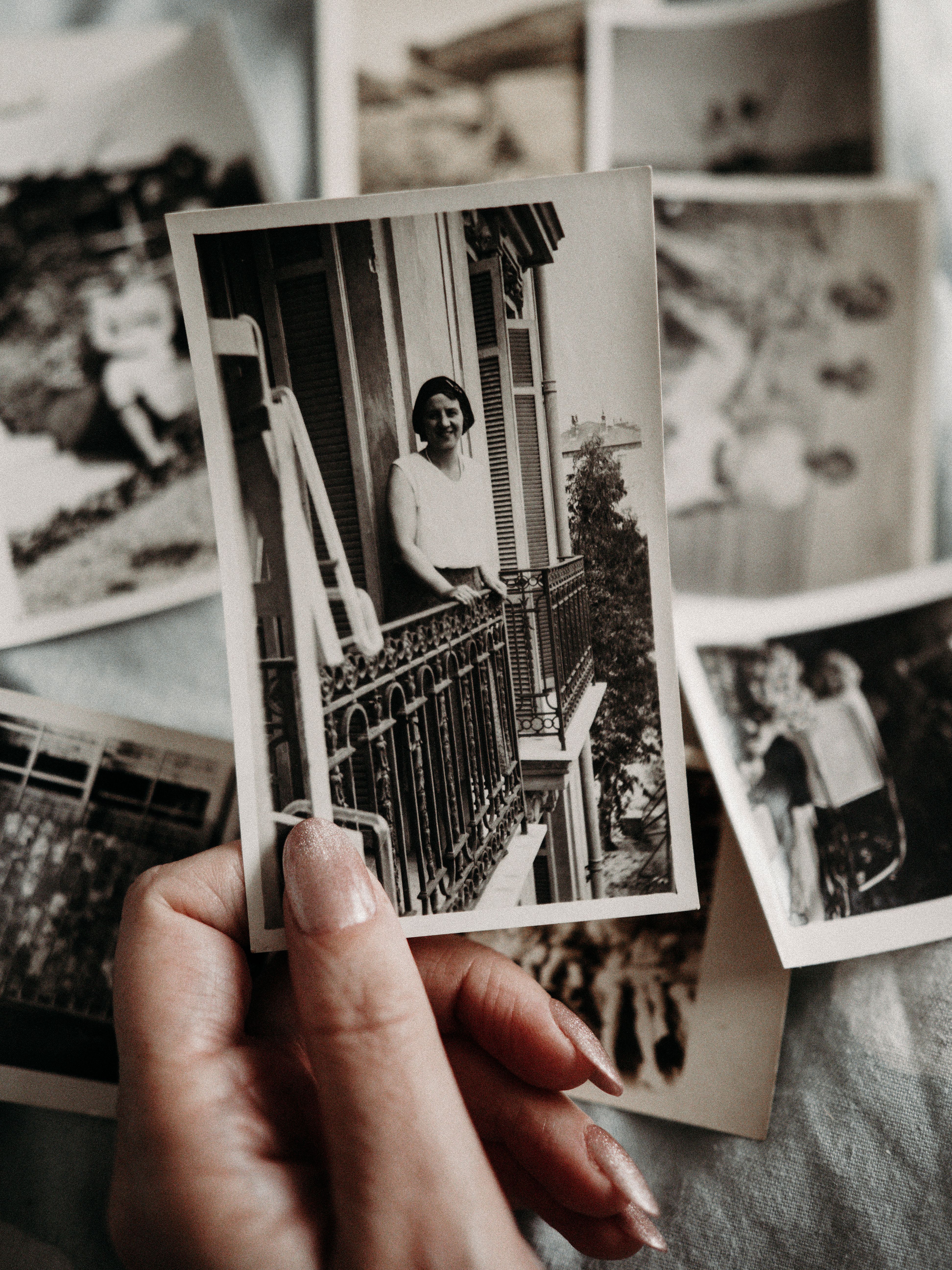 Holding a treasured family photograph
